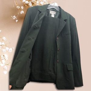 Bob Mackie Studio W Size 10 Olive Long Sleeve Pantsuit with Three Button Closure